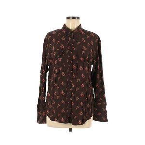 Something Navy Floral Print Button Front Blouse